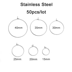 50pcs/lot 20 25 30 35 mm KC Gold Hoops Earrings Big Circle Ear Wire Hoops Earrings Wires For DIY Jewelry Making Supplies