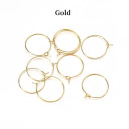 50pcs/lot 20 25 30 35 mm KC Gold Hoops Earrings Big Circle Ear Wire Hoops Earrings Wires For DIY Jewelry Making Supplies