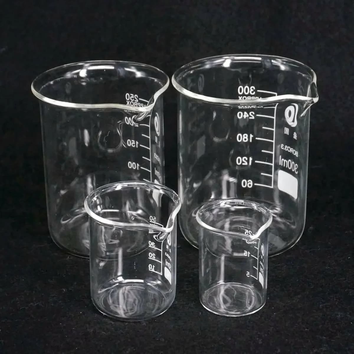 5ml 10ml 25ml 50ml 100ml 150ml 200ml G3.3 Borosilicate Glass Low Form Beaker Chemistry Lab Heavy Wall