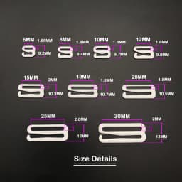 Wholesale 20 Pieces / Lot Various Sizes of Bra Hooks Bra DIY Accessories 5 Color