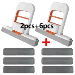 2/8PCS Mop Sponge Sets Self Squeezing Mini Handheld Sponge Mop Foldable Desktop Cleaning Tool for Bathroom Kitchen Glass