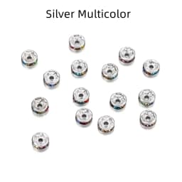 50/100pcs 4 6 8 10mm Gold Color Rhinestone Rondelles Crystal Bead Loose Spacer Beads for DIY Jewelry Making Accessories Supplies