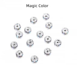 50/100pcs 4 6 8 10mm Gold Color Rhinestone Rondelles Crystal Bead Loose Spacer Beads for DIY Jewelry Making Accessories Supplies