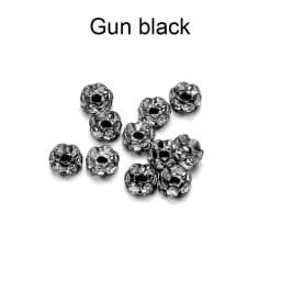 50/100pcs 4 6 8 10mm Gold Color Rhinestone Rondelles Crystal Bead Loose Spacer Beads for DIY Jewelry Making Accessories Supplies