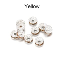 50/100pcs 4 6 8 10mm Gold Color Rhinestone Rondelles Crystal Bead Loose Spacer Beads for DIY Jewelry Making Accessories Supplies