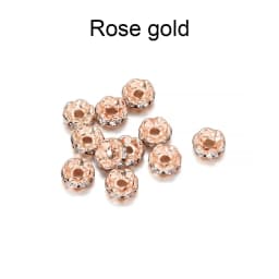 50/100pcs 4 6 8 10mm Gold Color Rhinestone Rondelles Crystal Bead Loose Spacer Beads for DIY Jewelry Making Accessories Supplies
