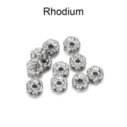 50/100pcs 4 6 8 10mm Gold Color Rhinestone Rondelles Crystal Bead Loose Spacer Beads for DIY Jewelry Making Accessories Supplies