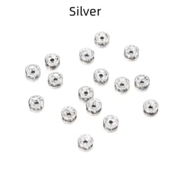 50/100pcs 4 6 8 10mm Gold Color Rhinestone Rondelles Crystal Bead Loose Spacer Beads for DIY Jewelry Making Accessories Supplies