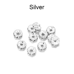 50/100pcs 4 6 8 10mm Gold Color Rhinestone Rondelles Crystal Bead Loose Spacer Beads for DIY Jewelry Making Accessories Supplies