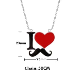 2026 New Fashion Jewelry Silver Gold Color Enamel I Love Mustache Heart Necklaces For Women Girl Best Friends Necklace Gift