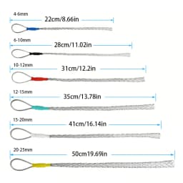 6 Colors Cable Pulling Wire Grip Galvanizing Metal Cable Pulling Socks Mesh Puller Antislip Pipe Conduit Pull Net Cover 4-25mm
