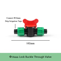 5-15pcs 16mm Drip Tape Valve Micro Irrigation Watering Save Labyrinth Type Joints Valve Connect to 16mm Drip Tape Hose