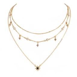 Bls-miracle Boho Crystal Pendant Necklace Fashion Multilayer Star Necklaces Statement Deck Chain For Women Jewelry Gift NX-53