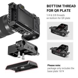 SmallRig Camera Base Plate With Dual 15mm Rod Rail Clamp for Sony FS7 A7 Series for Canon C100 C300 C500 for Panasonic GH5 1674