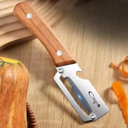 Stainless Steel Peeler Multi-Function Kitchen-Specific Peeler for Slicing Fruits and Vegetables with Wooden/ Steel Handle