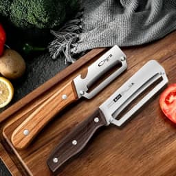 Stainless Steel Peeler Multi-Function Kitchen-Specific Peeler for Slicing Fruits and Vegetables with Wooden/ Steel Handle