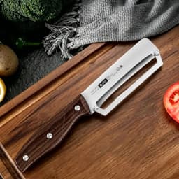 Stainless Steel Peeler Multi-Function Kitchen-Specific Peeler for Slicing Fruits and Vegetables with Wooden/ Steel Handle