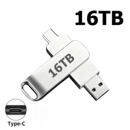 16TB Flash Drive USB 3.2 High Speed Metal Transfer Waterproof C Disk Type-C Large Storage for Phone Computer PC Data New 2026
