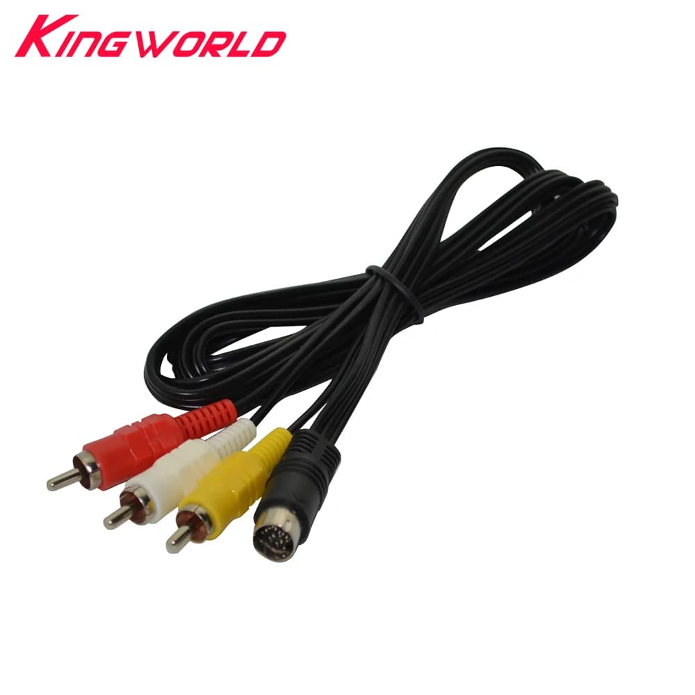 NEW Nickel Plating Plug Audio Video AV Cable for SEGA Saturn A/V RCA Cord for SS