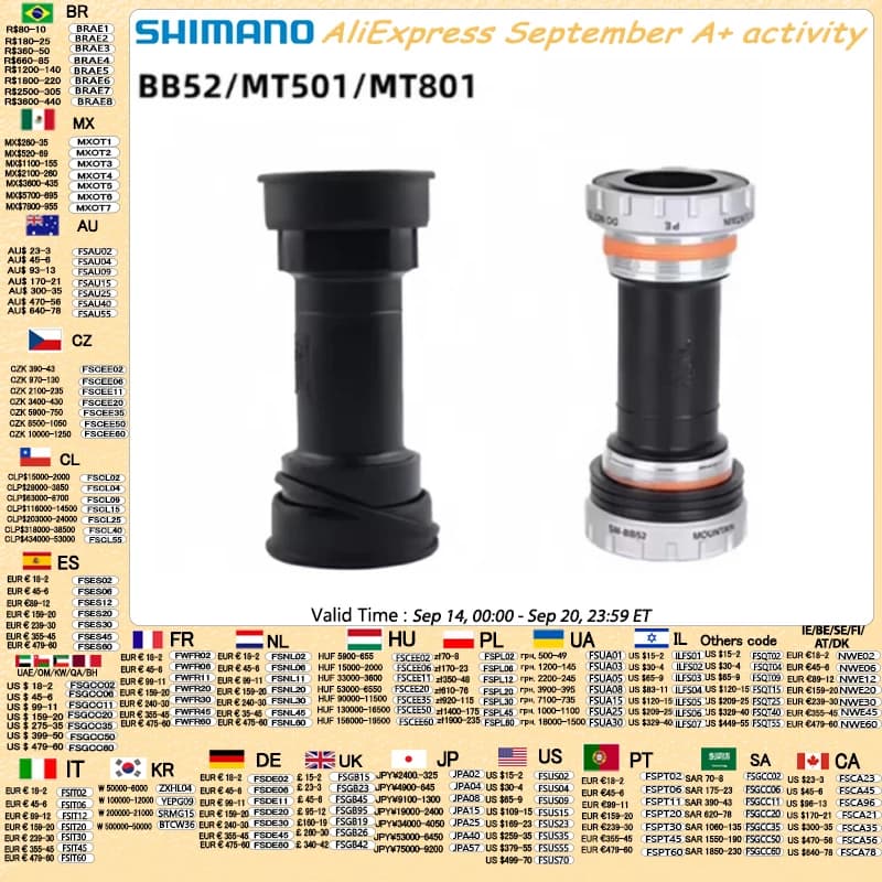 Shimano DEORE XT SLX MT800 MT801 BB52 MT501 BB93 BB80 68mm/73mm 89.5/92mm Press BB MTB Bottom Bracket For M5100 M6100 M7100