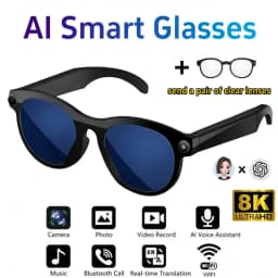 Lenovo 8KHD AI Camera Translation Glasses 1200MP Photochromic Smart Glasses Bluetooth Calling Photo Video ChatGPT Music for Men