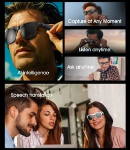 Lenovo 8KHD AI Camera Translation Glasses 1200MP Photochromic Smart Glasses Bluetooth Calling Photo Video ChatGPT Music for Men
