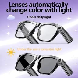 Lenovo 8KHD AI Camera Translation Glasses 1200MP Photochromic Smart Glasses Bluetooth Calling Photo Video ChatGPT Music for Men