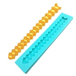 Pearl Rope Wave Flower Gemstone Shape Cake Side Lace Silicone Sugarcraft Mold Fondant Cake Decorating Tools