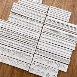 Pearl Rope Wave Flower Gemstone Shape Cake Side Lace Silicone Sugarcraft Mold Fondant Cake Decorating Tools