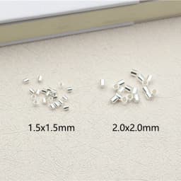 20pcs 925 Sterling Silver Crimp End Beads 1.5mm 2mm 2.5mm Crimps Silver End Beads for DIY Bracelet Jewelry Making Findings