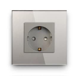 BSEED EU Standard Single Wall Socket Double Power Plugs With White Black Crystal Glass Panel Triple Outlets 16A 110V-250V