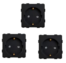 BSEED EU Standard Single Wall Socket Double Power Plugs With White Black Crystal Glass Panel Triple Outlets 16A 110V-250V