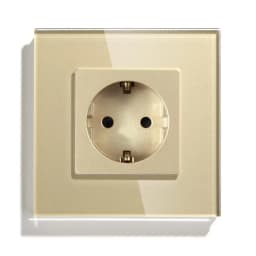 BSEED EU Standard Single Wall Socket Double Power Plugs With White Black Crystal Glass Panel Triple Outlets 16A 110V-250V