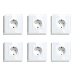 BSEED EU Standard Single Wall Socket Double Power Plugs With White Black Crystal Glass Panel Triple Outlets 16A 110V-250V