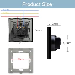 BSEED EU Standard Single Wall Socket Double Power Plugs With White Black Crystal Glass Panel Triple Outlets 16A 110V-250V