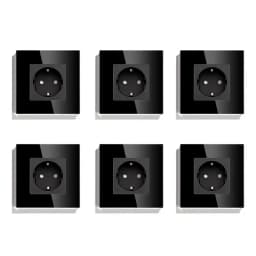BSEED EU Standard Single Wall Socket Double Power Plugs With White Black Crystal Glass Panel Triple Outlets 16A 110V-250V