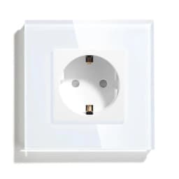 BSEED EU Standard Single Wall Socket Double Power Plugs With White Black Crystal Glass Panel Triple Outlets 16A 110V-250V