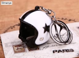 New Motorcycle Helmet Keychain Female Men's Hard Hat Heavy Metal Rock Car Keychain Bag Keychain Gift 17022