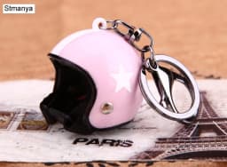 New Motorcycle Helmet Keychain Female Men's Hard Hat Heavy Metal Rock Car Keychain Bag Keychain Gift 17022