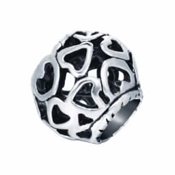 Kinitial 10Pcs Dog Heart Knot Paw Shape Charm Beads Dog Puppy Footprint Paw On Round Bead Charm fit Bracelet Accessories