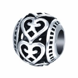 Kinitial 10Pcs Dog Heart Knot Paw Shape Charm Beads Dog Puppy Footprint Paw On Round Bead Charm fit Bracelet Accessories