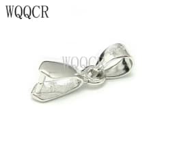 925 Sterling Silver 10PCS Lot Size S-M-L Handmade Jewelry Findings 925 Stamped Silver Bail Connector Bale Pinch Clasp Pendant