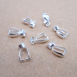925 Sterling Silver 10PCS Lot Size S-M-L Handmade Jewelry Findings 925 Stamped Silver Bail Connector Bale Pinch Clasp Pendant