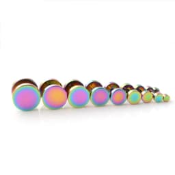 3~16mm Fake Piercing Tunnels Black Surgical Steel Fake Plug Cheater Ear Plugs Gauge Earring Body Jewelry Falso Plug Stretching