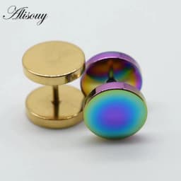 3~16mm Fake Piercing Tunnels Black Surgical Steel Fake Plug Cheater Ear Plugs Gauge Earring Body Jewelry Falso Plug Stretching