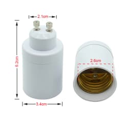 GU10 to E27 Bulb Base Adapter Bi-Pin Connector to Edison Screw Light Socket Converter Heat Resistant Up to 200℃ No Fire Hazard