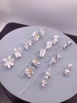 925 sterling silver Long Flower Earrings For Women Elegant Lady Prevent Allergy New Design Fashion Jewelry