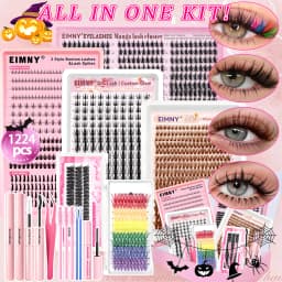 720/200pcs Eyelash Extension Kit Fluffy Eyelash Extension Kit with Lash Bond and Seal Lash Tweezers Thick Lash Clusters Wispy