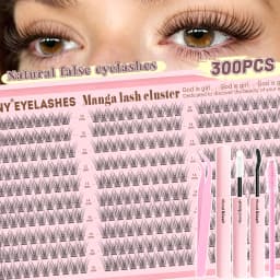 720/200pcs Eyelash Extension Kit Fluffy Eyelash Extension Kit with Lash Bond and Seal Lash Tweezers Thick Lash Clusters Wispy