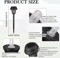 Solar Mosquito Killer Lamp Home Garden Waterproof Mosquito Repeller Outdoor Camping Electric Mosquito Artifact Lighting Lamps